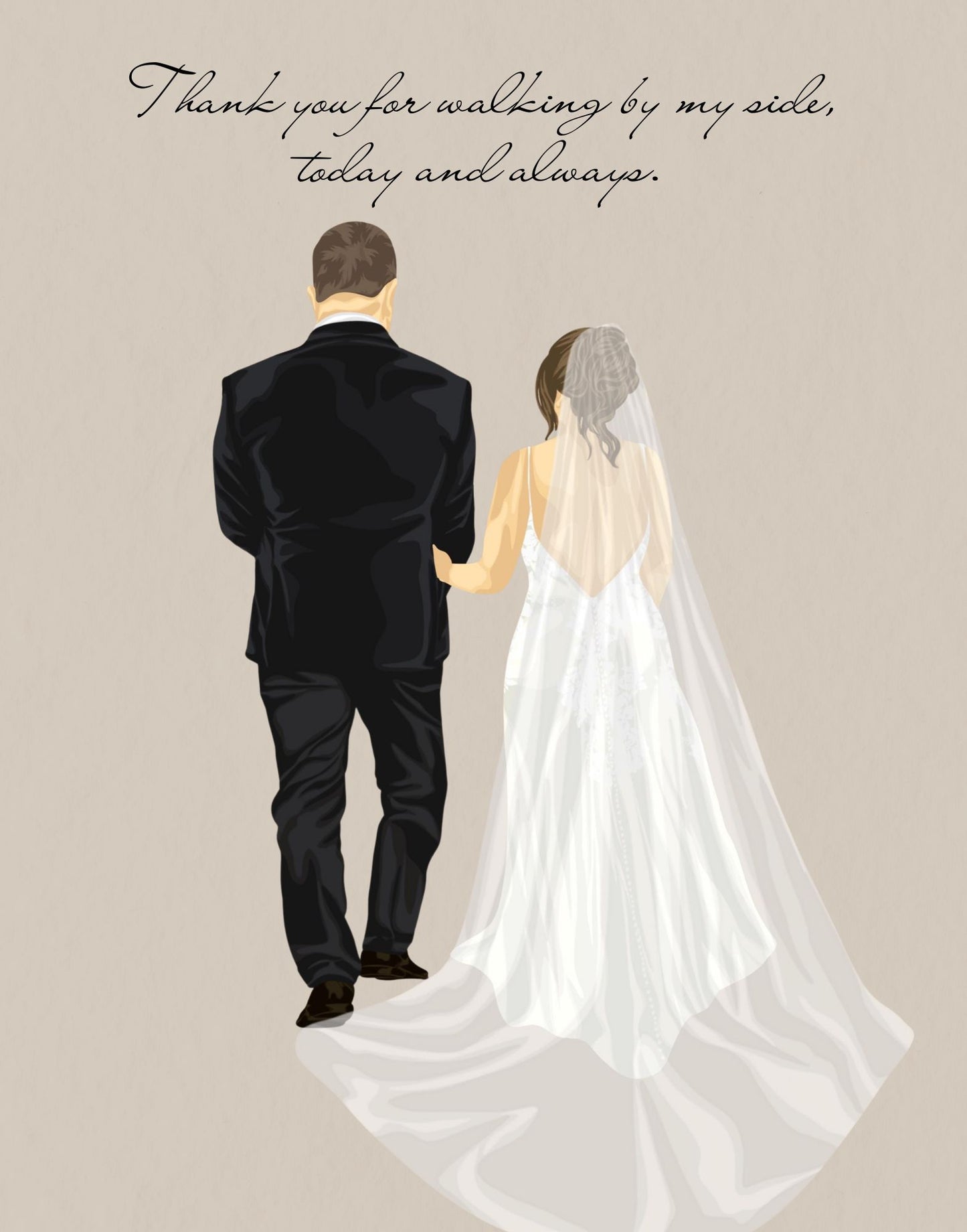 Father & Daughter Walking Down the Aisle Personalised Father of the Bride Wedding Gift