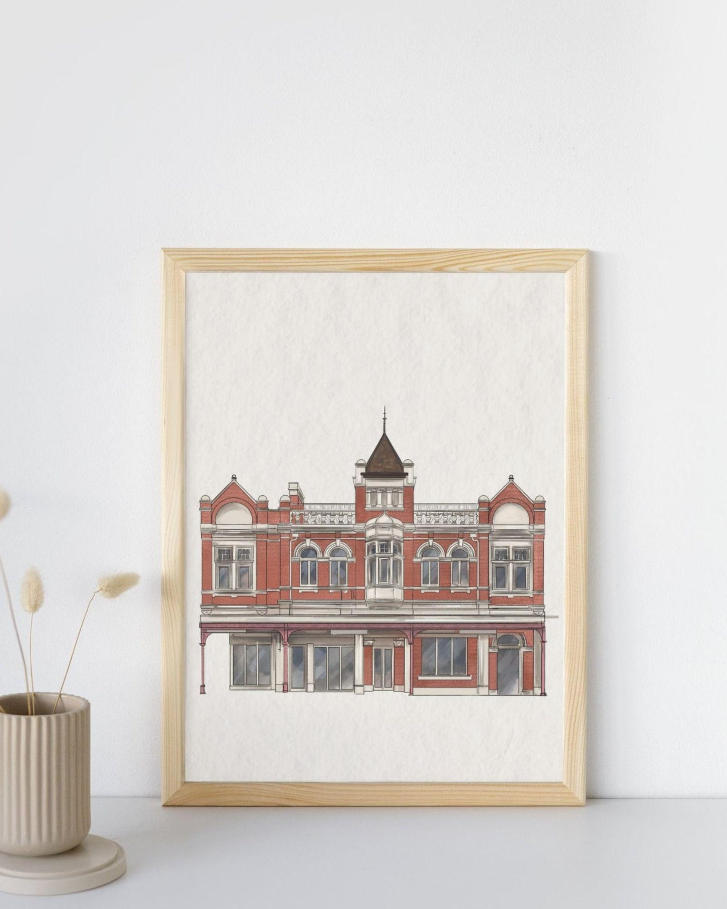 Custom Wedding Venue Drawing Watercolor Digital