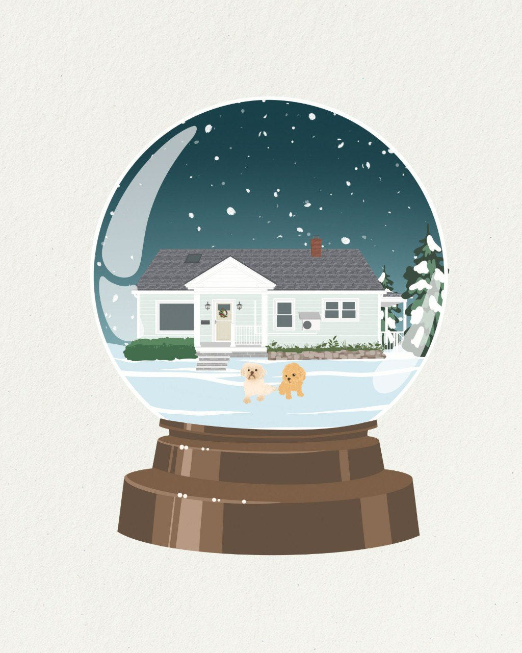 Your Home Portrait in a Snow Globe: Personalised Holiday Card