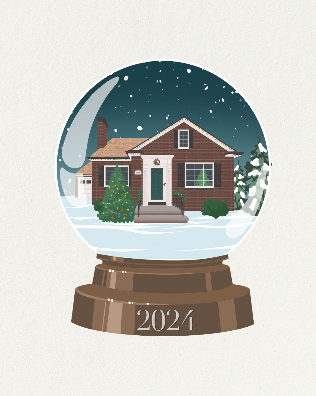Your Home Portrait in a Snow Globe: Personalised Holiday Card