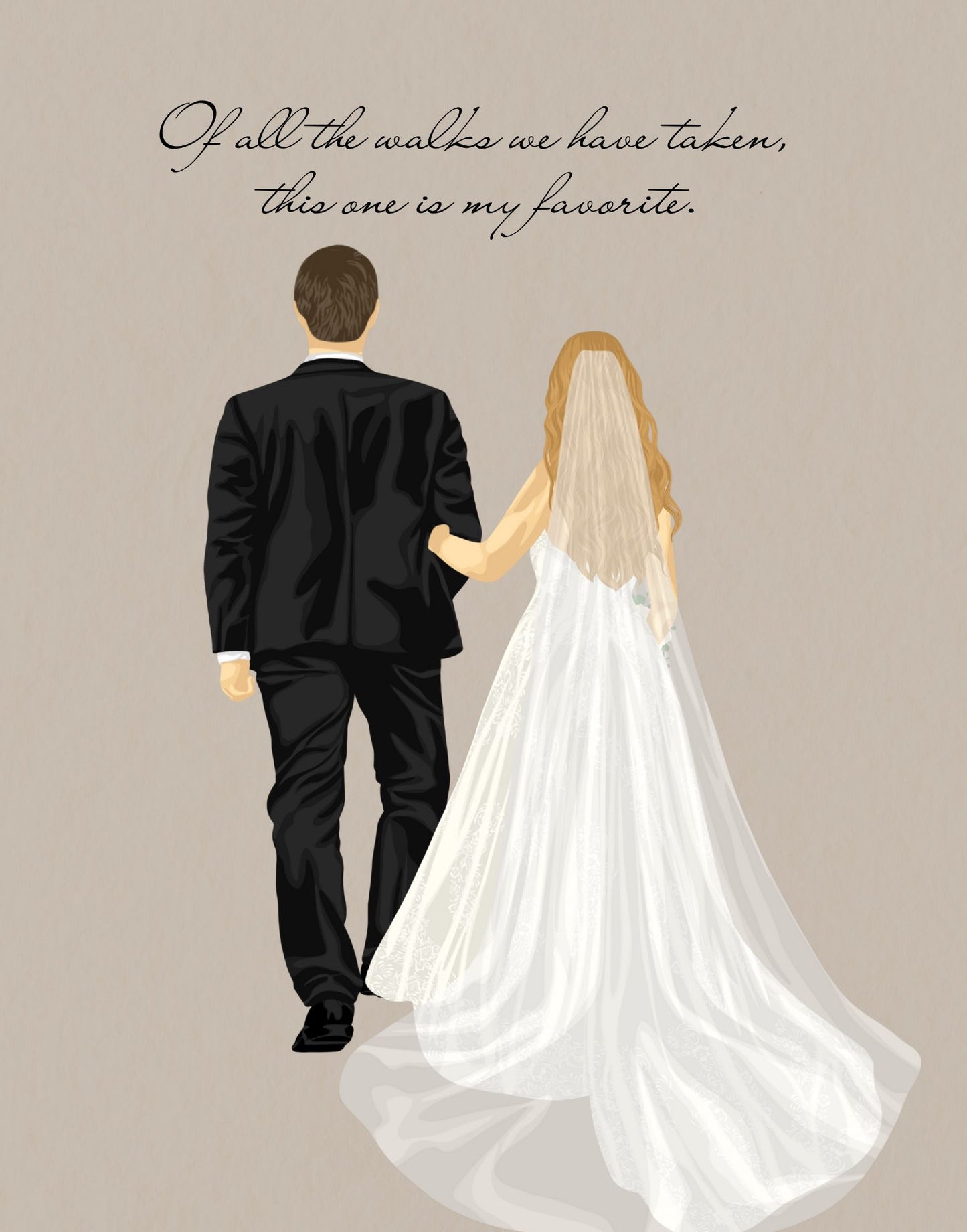 Father & Daughter Walking Down the Aisle Personalised Father of the Bride Wedding Gift