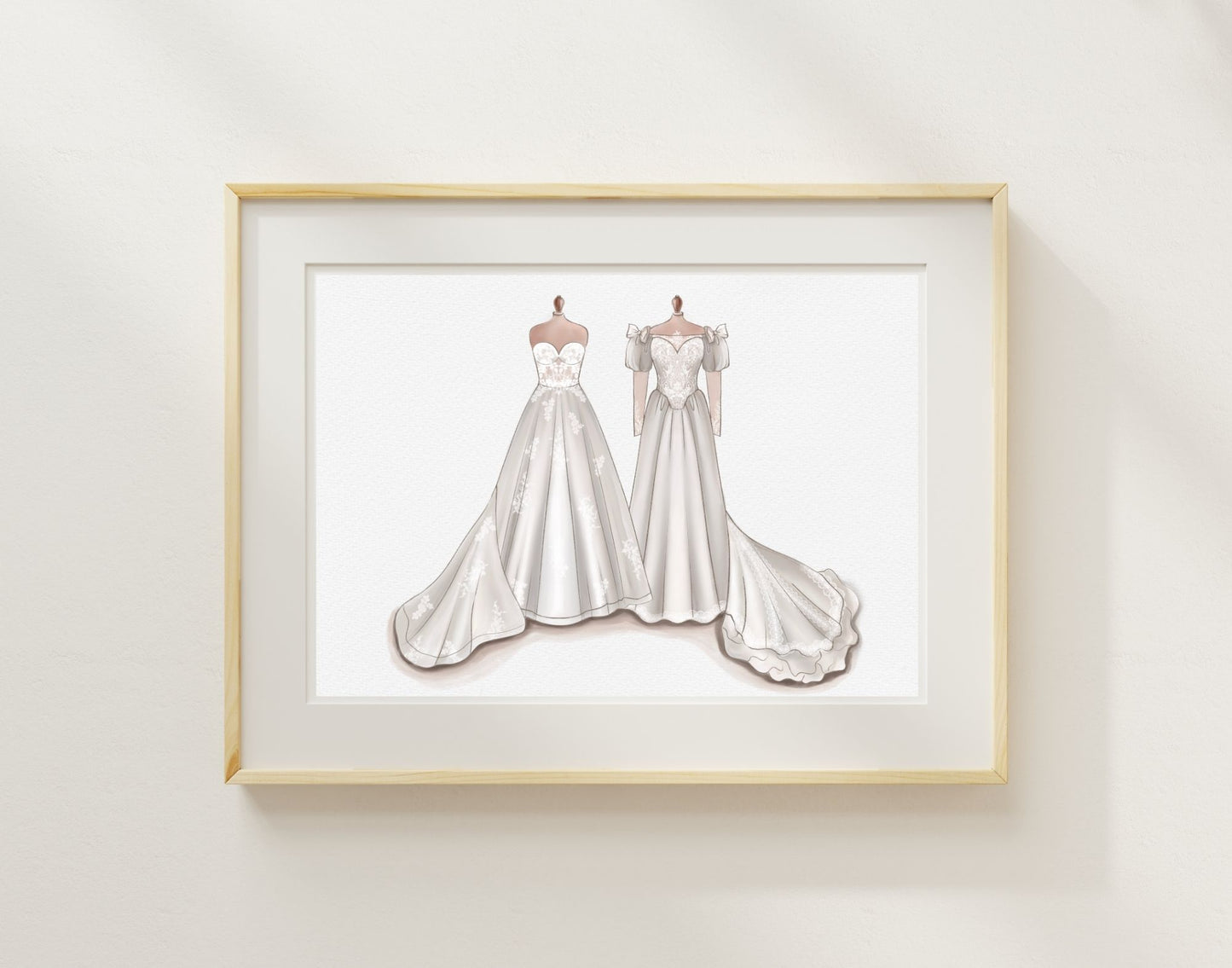 Mother and Daughter Wedding Dress Sketch