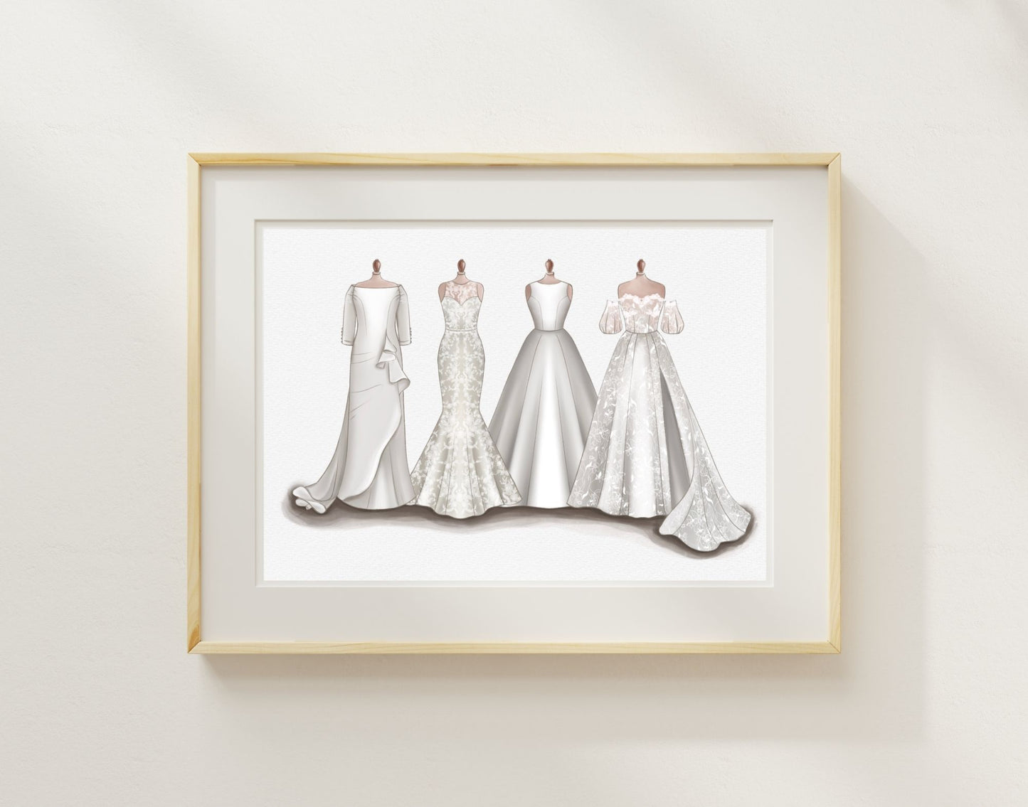 Mother and Daughter Wedding Dress Sketch