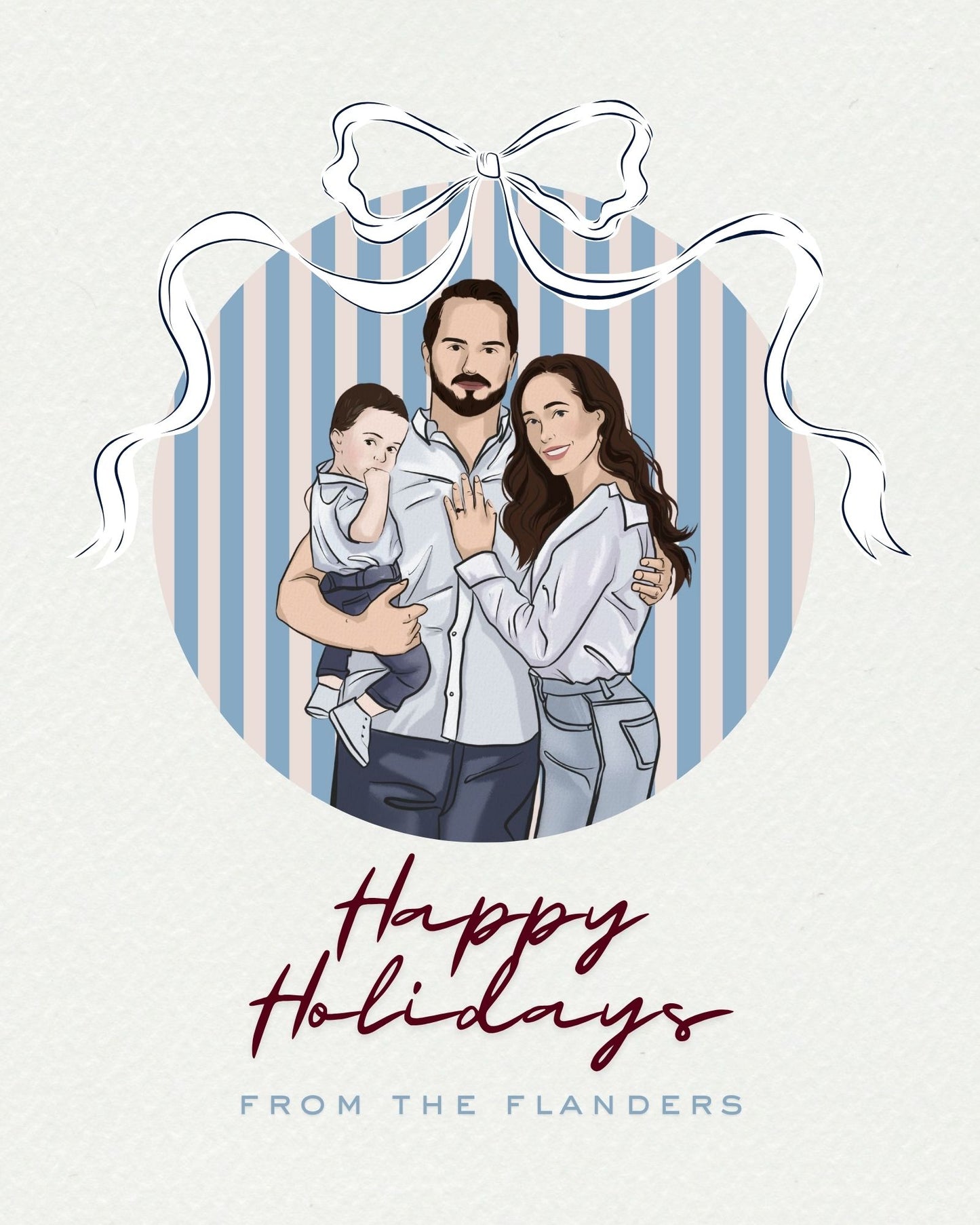 Family Portrait Custom Holiday Card: Personalized Greeting Card Design