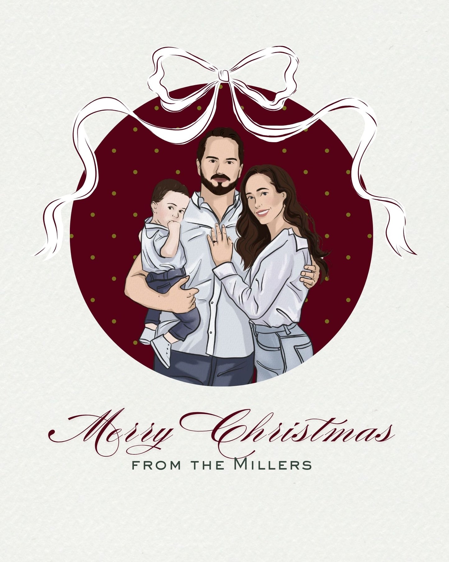 Family Portrait Custom Holiday Card: Personalized Greeting Card Design