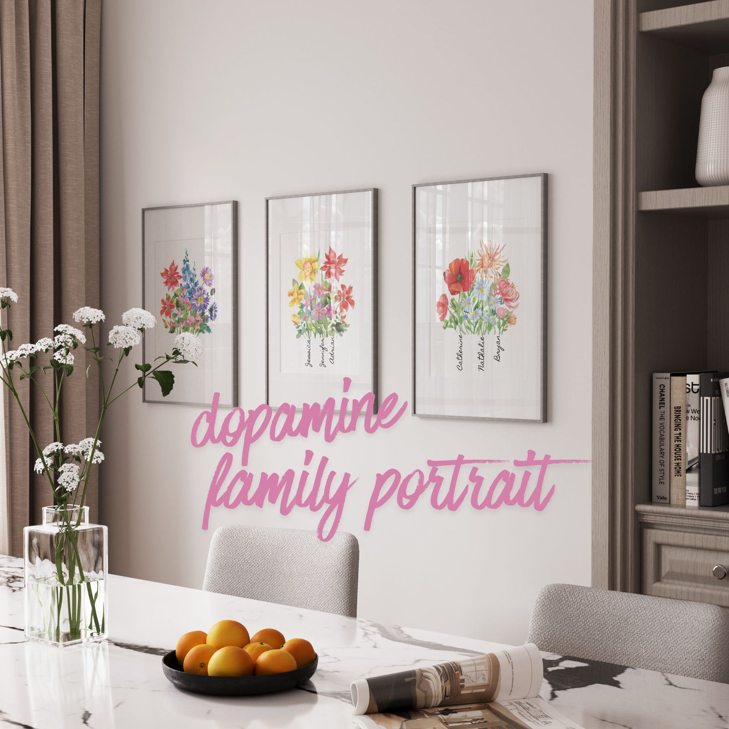 Custom Watercolor Family Bouquet
