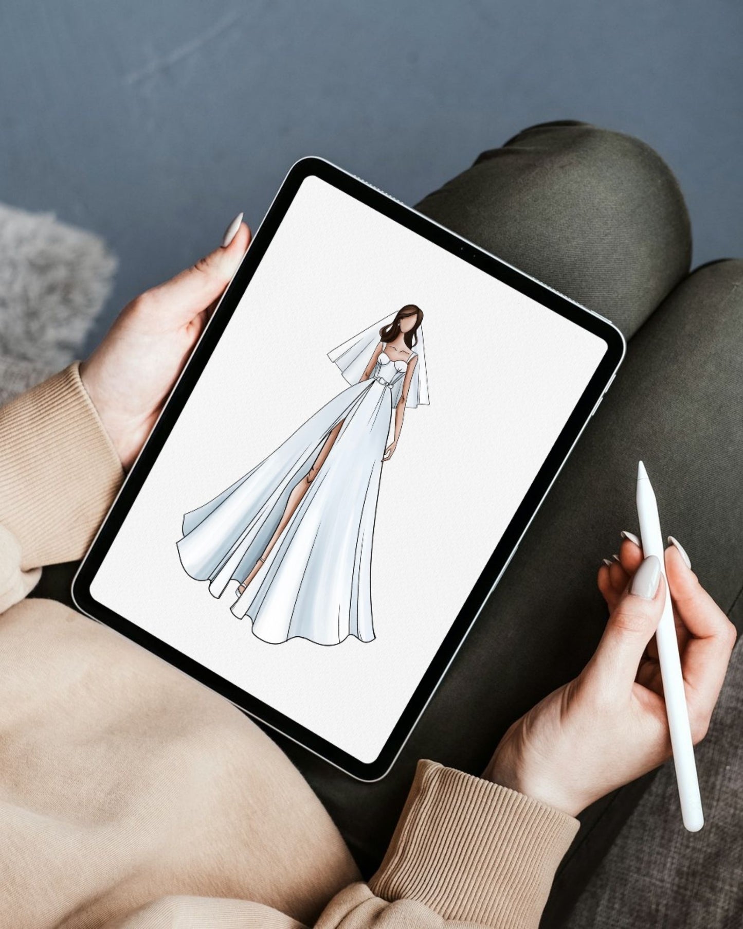 Watercolor Dress Sketch Bridal