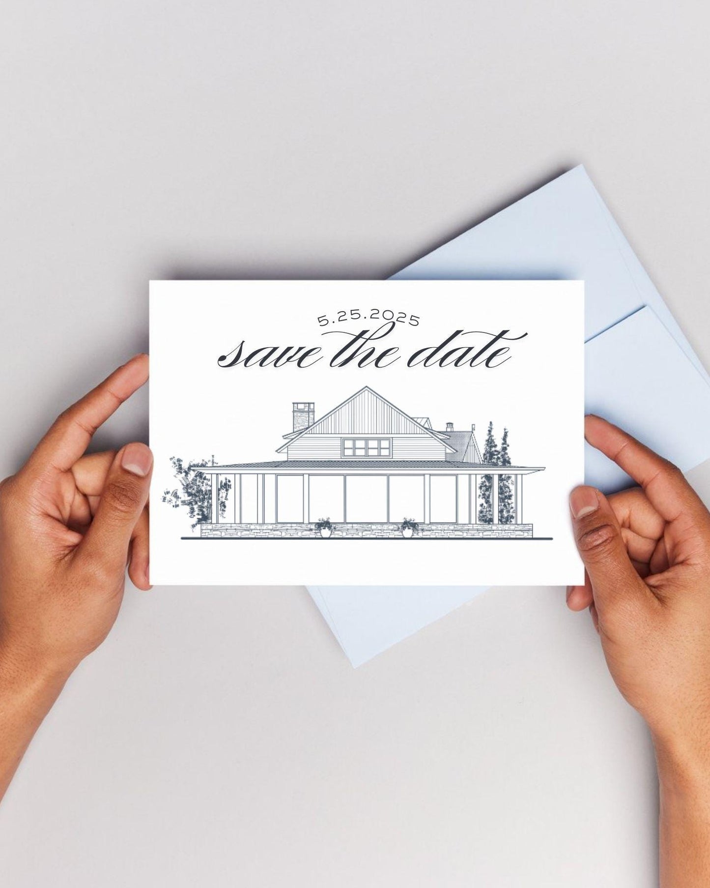 Custom Wedding Venue Sketch: Personalized Line Art Illustration