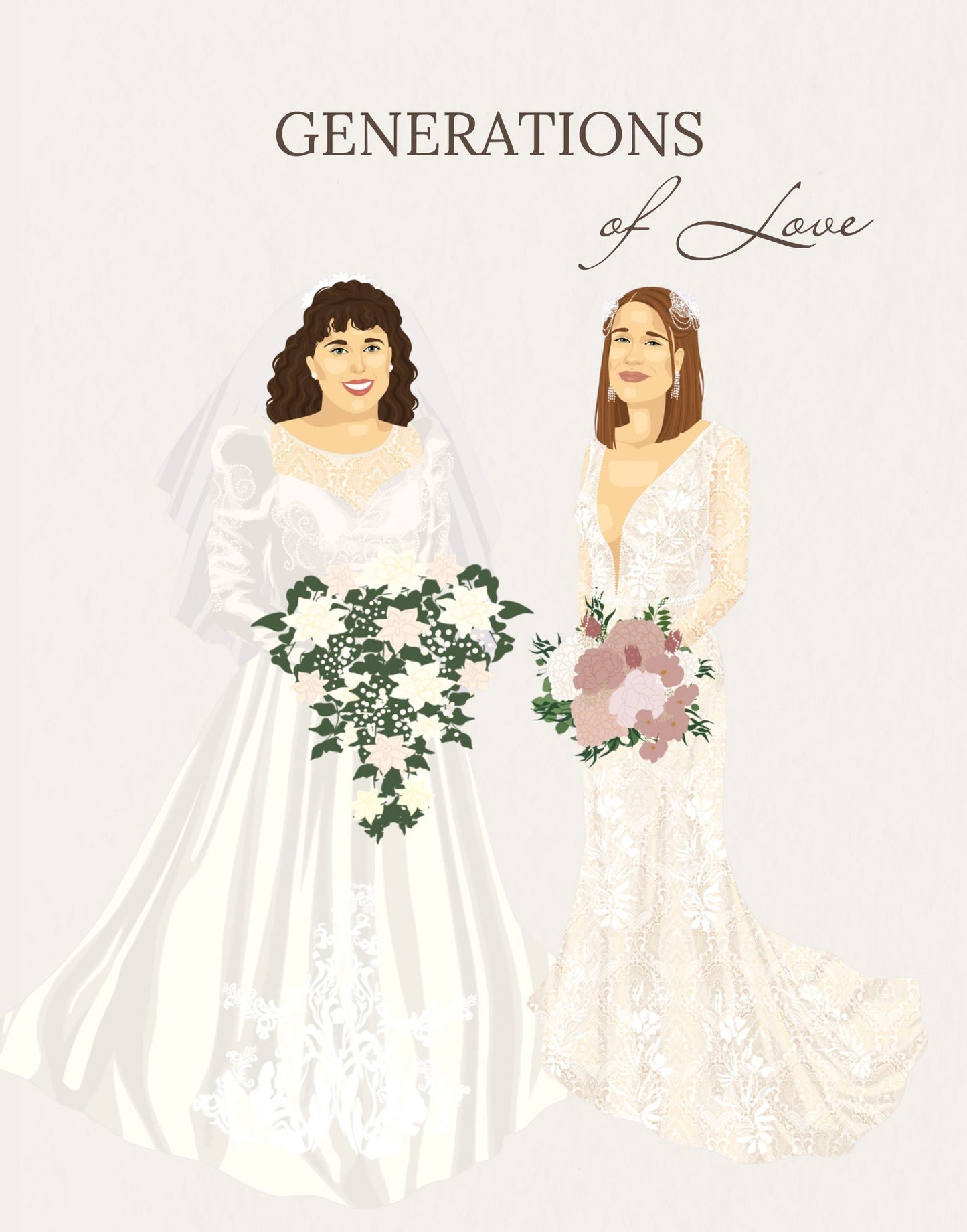 Custom Generational Wedding Portrait Gift for Mother of the Bride