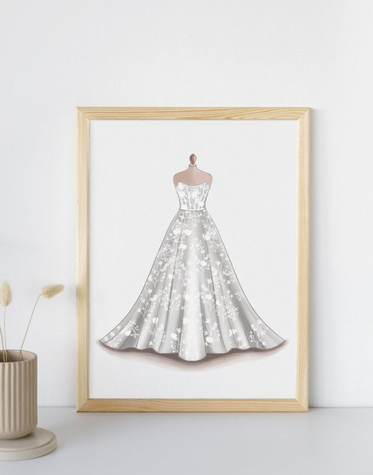 Watercolor Dress Sketch Bridal