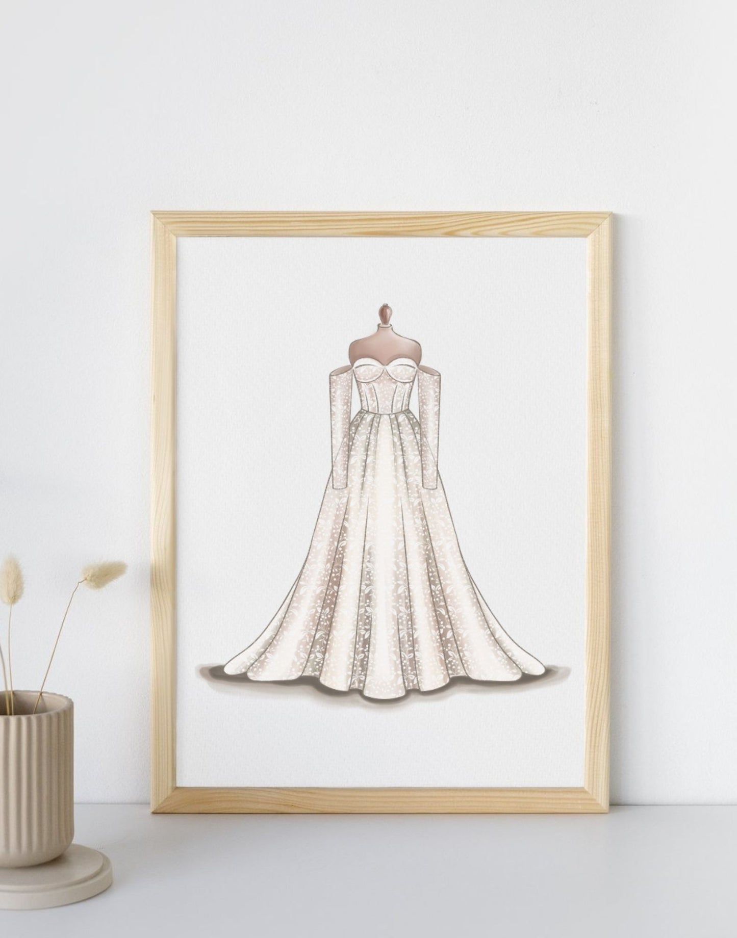 Watercolor Dress Sketch Bridal